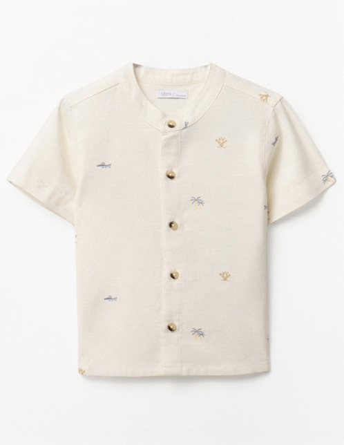 Camisa casual de algodón manga corta para bebé niño Camisa casual de algodón manga corta para bebé niño