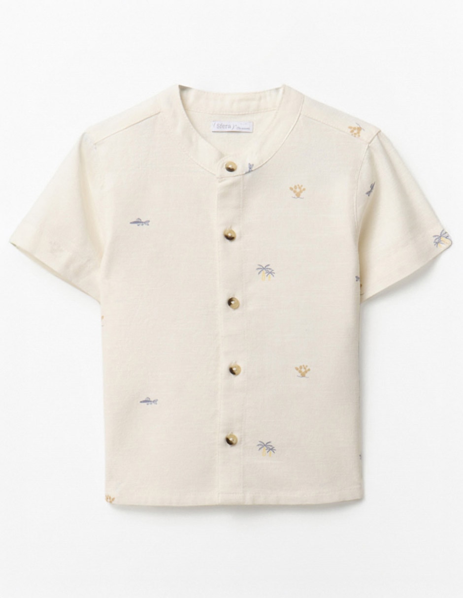 Camisa casual de algodón manga corta para bebé niño Camisa casual de algodón manga corta para bebé niño