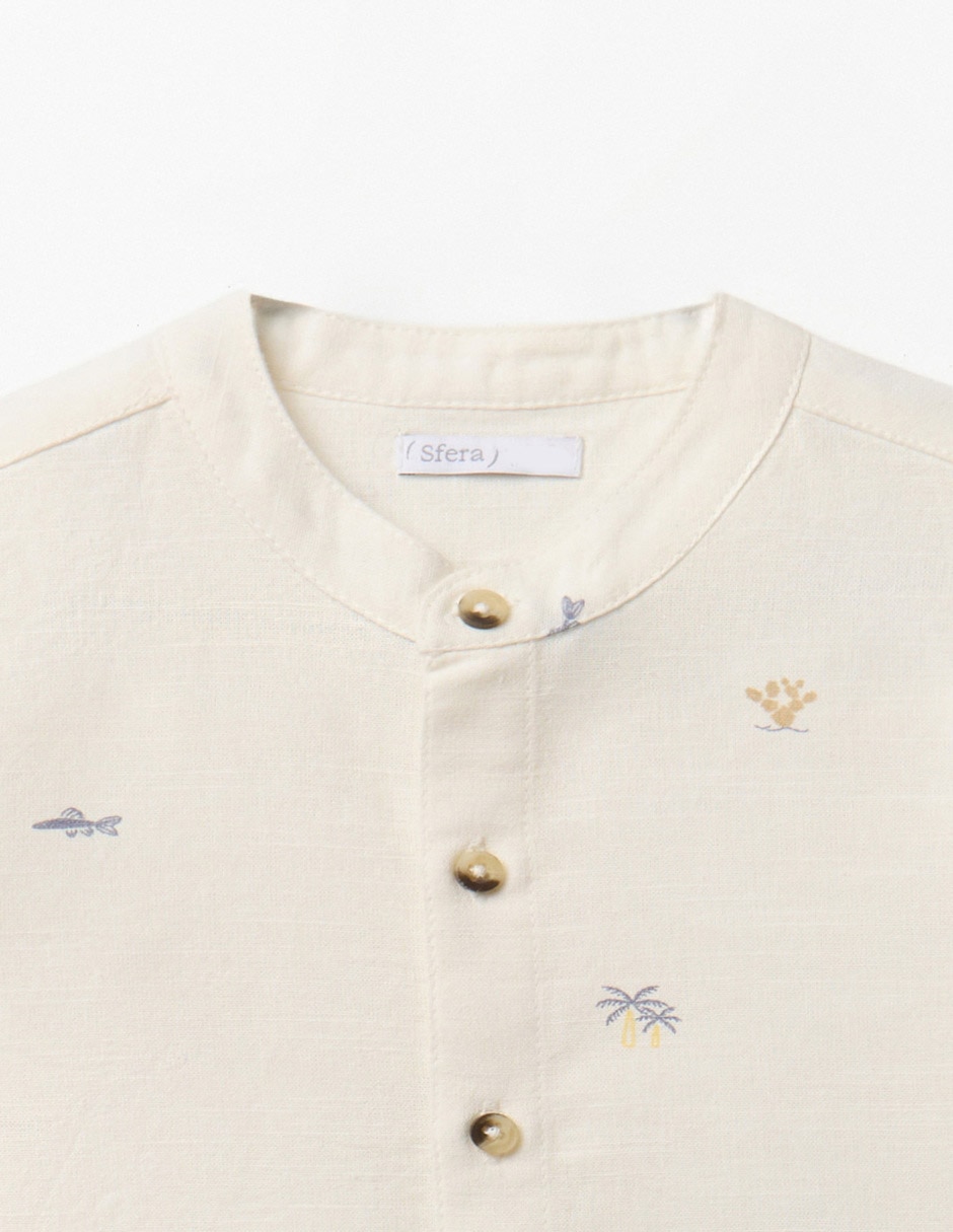 Camisa casual de algodón manga corta para bebé niño 3